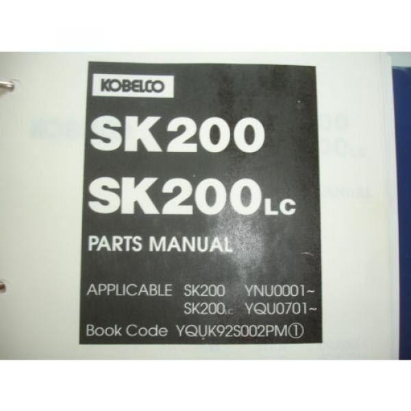 Kobelco SK200LC SK200 Excavator SHOP MANUAL PARTS OPERATORS Catalog Service OEM #5 image