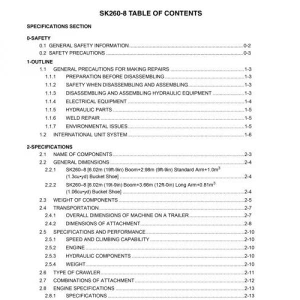 KOBELCO SK260-8 TIER 3 EXCAVATOR SERVICE SHOP MANUAL #3 image