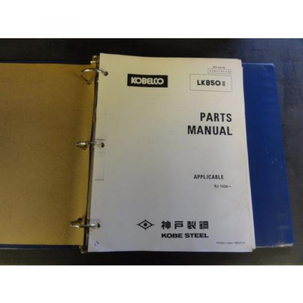 Kobelco LK850-II Shop and Parts Manual #8 image