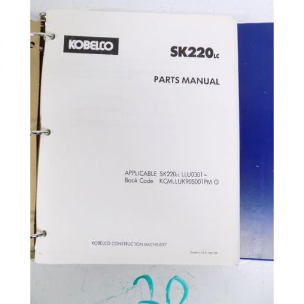 Kobelco SK220 LC  SK220LC Parts Manual Catalog #2 image