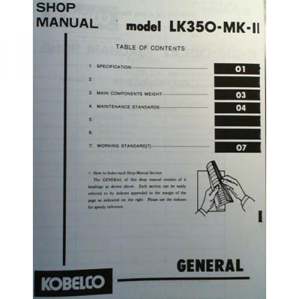 Kobelco LK350-MK-II Wheel Loader Shop Service Manual S5RL0003E1 4/88 #8 image