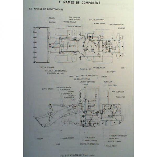 Kobelco LK350-MK-II Wheel Loader Shop Service Manual S5RL0003E1 4/88 #9 image