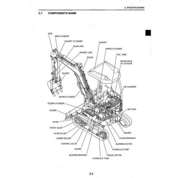 KOBELCO SK17SR-3 COMPACT EXCAVATOR SERVICE SHOP MANUAL #6 image