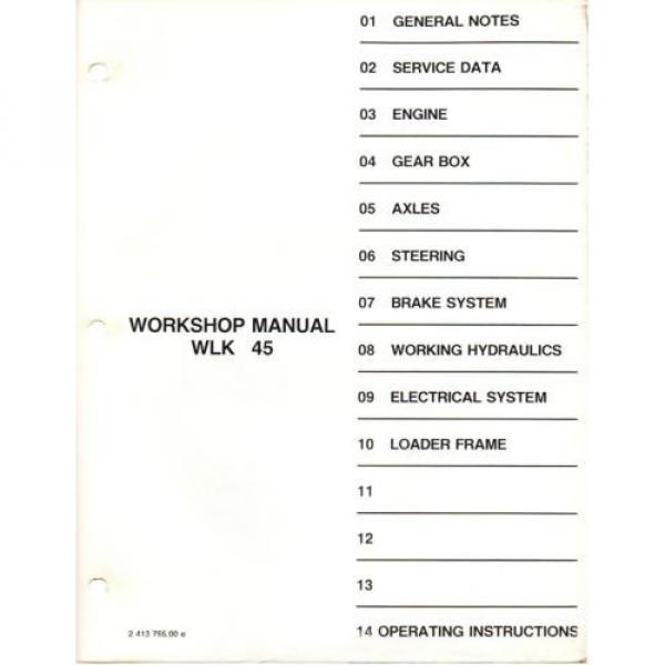 KOBELCO WLK45 Wheel Loader Shop Manual and Operating Instructions repair service #5 image