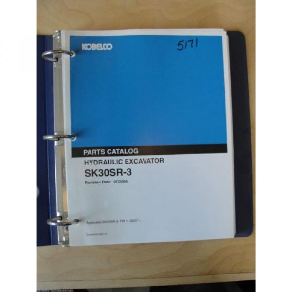 Kobelco Excavator SK30SR-3 Parts Manual S3PW00018ZE-01 30001 Up Binder #1 image