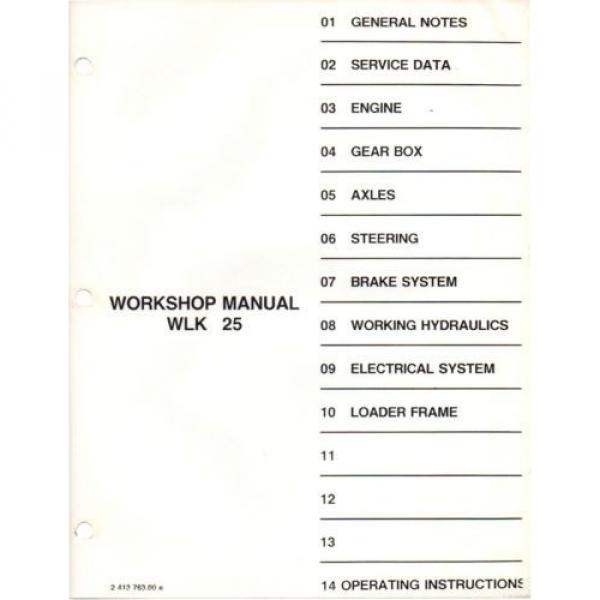 KOBELCO WLK25 Wheel Loader Shop Manual and Operating Instructions repair service #5 image