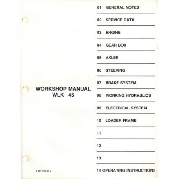 KOBELCO WLK45 Wheel Loader Shop Manual and Operating Instructions repair service #5 image