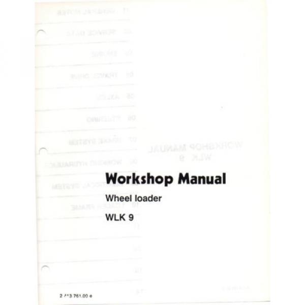 KOBELCO WLK9 Wheel Loader Shop Manual and Operating Instructions repair service #4 image