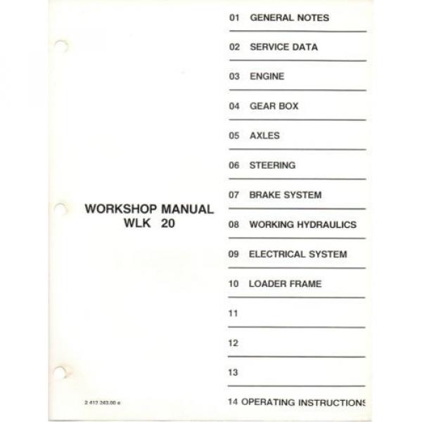 KOBELCO WLK20 Wheel Loader Shop Manual and Operating Instructions repair service #5 image
