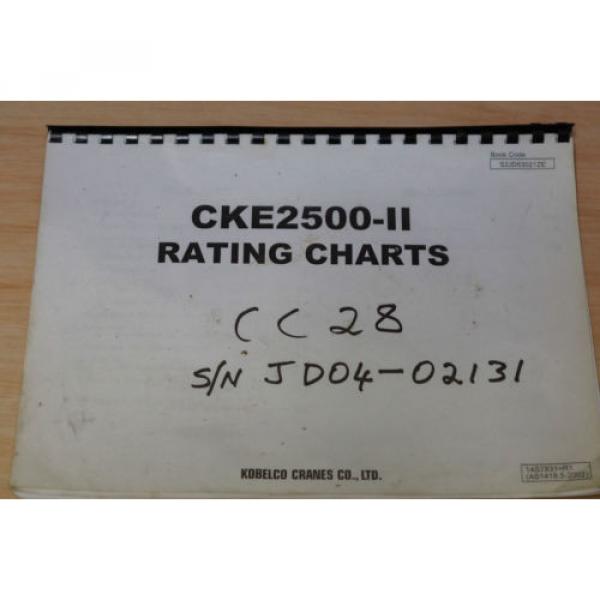 Kobelco CKE2500-II Rating Chart #1 image