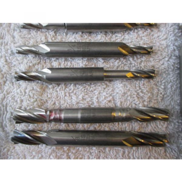 Lot of 11 Double End Mills. Kobelco. 1/16&#034;, 1/4&#034;, 3/8&#034;, and 1/2&#034;. Four Flute #3 image