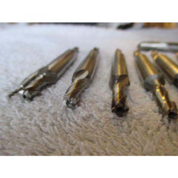 Lot of 11 Double End Mills. Kobelco. 1/16&#034;, 1/4&#034;, 3/8&#034;, and 1/2&#034;. Four Flute #6 image