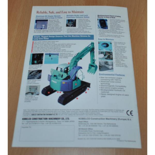Kobelco SK115SR Excavator Brochure Prospekt #7 image