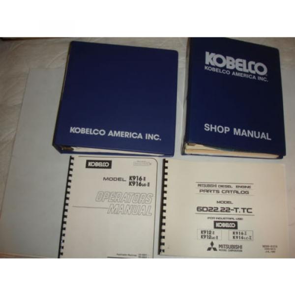 Kobelco K916 K916-II HYD Excavator SHOP MANUAL PARTS &amp; OPERATORS Catalog Service #1 image