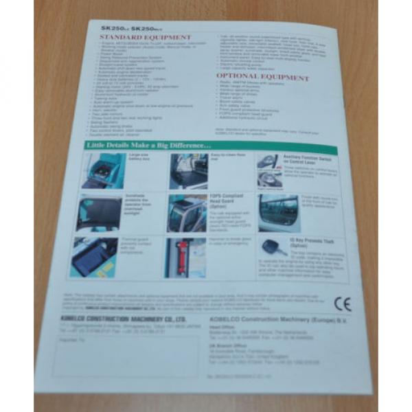 Kobelco SK 250 Excavator Brochure Prospekt #7 image