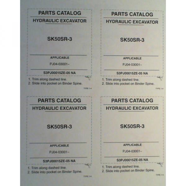 Kobelco SK50SR-3 S/N PJ04-03001- Hyd Excavator Parts Manual S3PJ00015ZE-05 3/06 #4 image