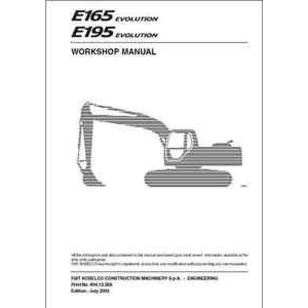 Fiat Kobelco E165 E195 Evolution Crawler Excavator Workshop Manual (0196) #1 image