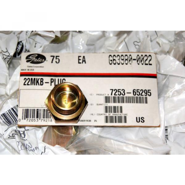 (QTY 75) GATES 22MKB-PLUG, G63980-0022 Male Kobelco Plug - Thread M30X1.5 #1 image