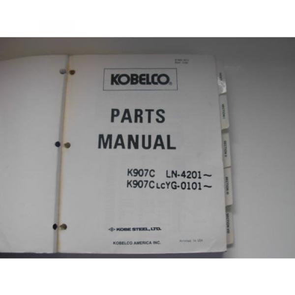 Kobelco K907C , K907C LC , Excavator Parts Manual , s/n&#039;s  LN4201-up , YG0101-up #2 image