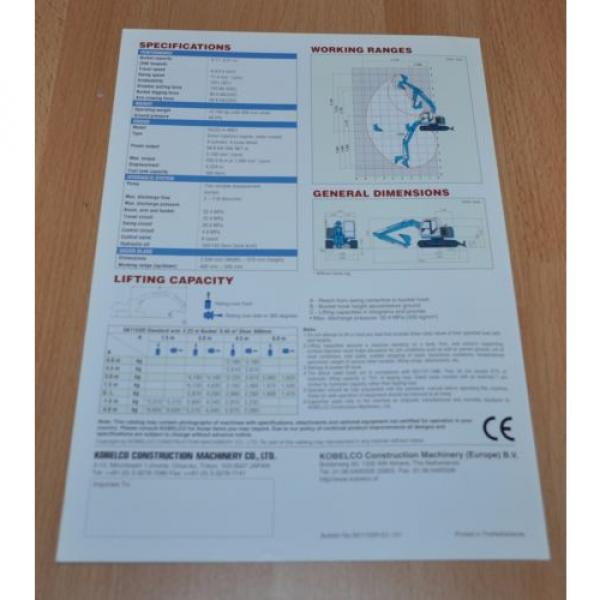 Kobelco SK115SR Excavator Brochure Prospekt #2 image