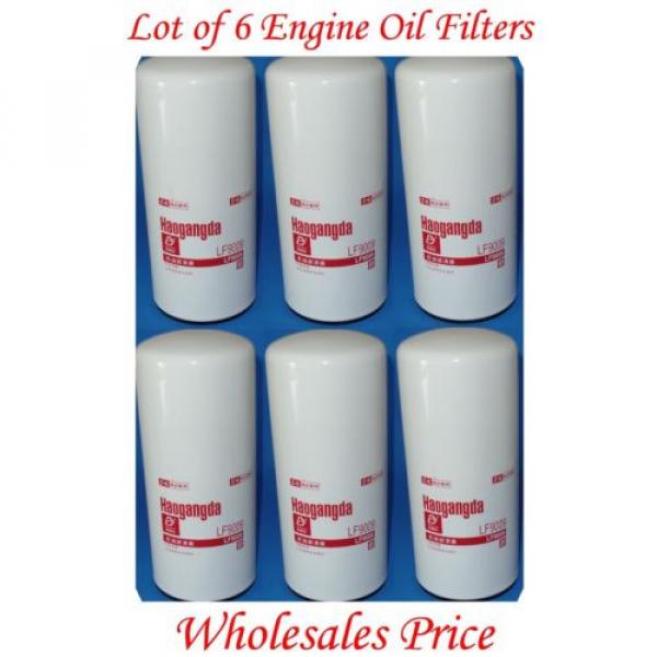 Lot of 6 LF9009 Engine Oil Filter Fits:Cummins Case Kobelco Komatsu IHC Volvo &amp; #1 image