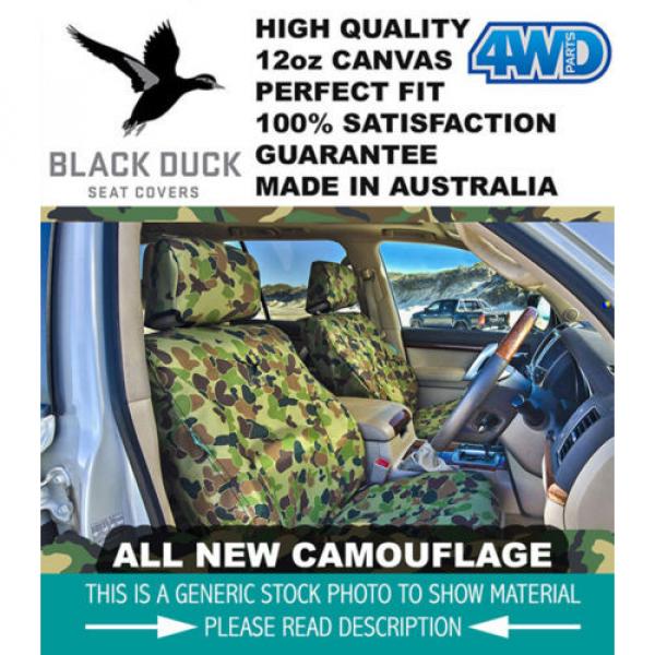 Black Duck Camo Canvas Seat Cover Kobelco Dynamic Acera Excavator DRIVER with KA #1 image