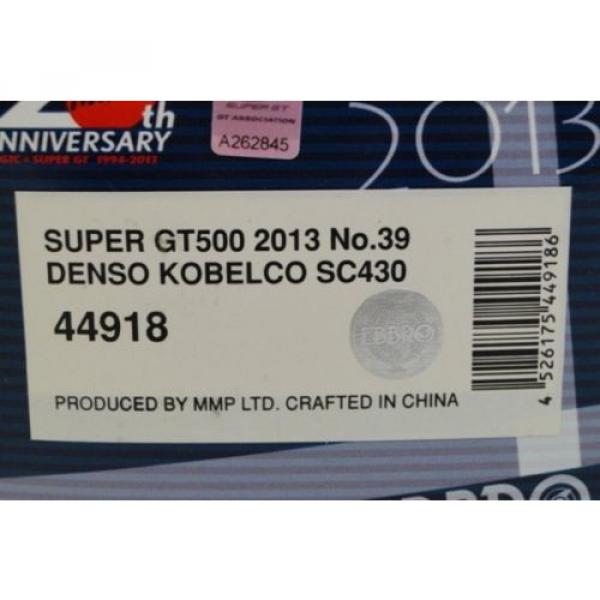 1:43 EBBRO 44918 Denso Kobelco Lexus SC430 Super GT500 2013 #39 #4 image