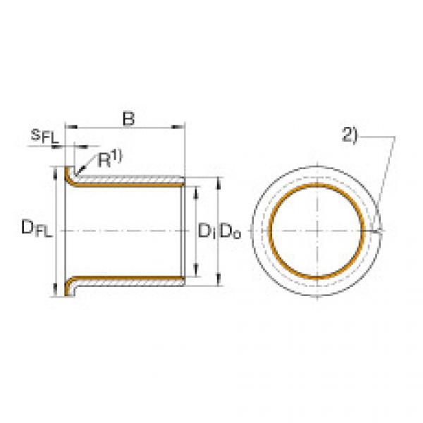 FAG 608 bearing skf Flanged bushes - EGF18220-E40 #4 image