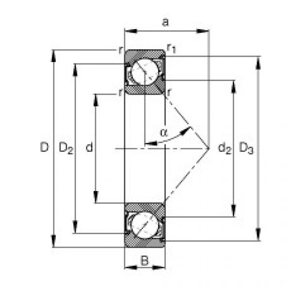 FAG rolamento f6982 Angular contact ball bearings - 7007-B-XL-2RS-TVP #4 image
