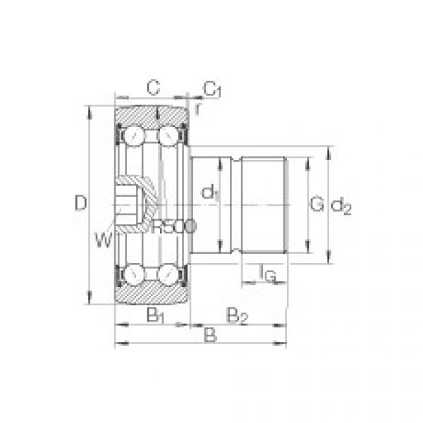 FAG bearing size chart nsk Stud type track rollers - KR5201-2RS #5 image