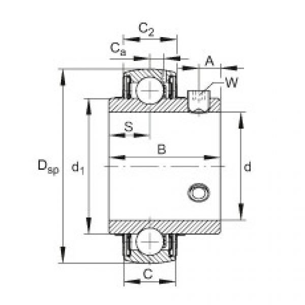 FAG equivalent skf numbor for bearing 1548817 Radial insert ball bearings - UC201 #5 image