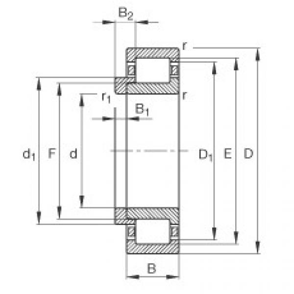 FAG equivalent skf numbor for bearing 1548817 Cylindrical roller bearings - NJ307-E-XL-TVP2 + HJ307-E #3 image