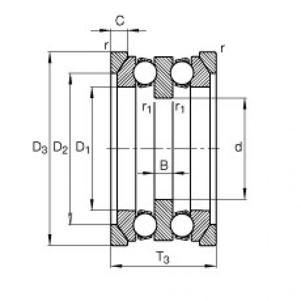 FAG equivalent skf numbor for bearing 1548817 Axial deep groove ball bearings - 54214 + U214 #3 image