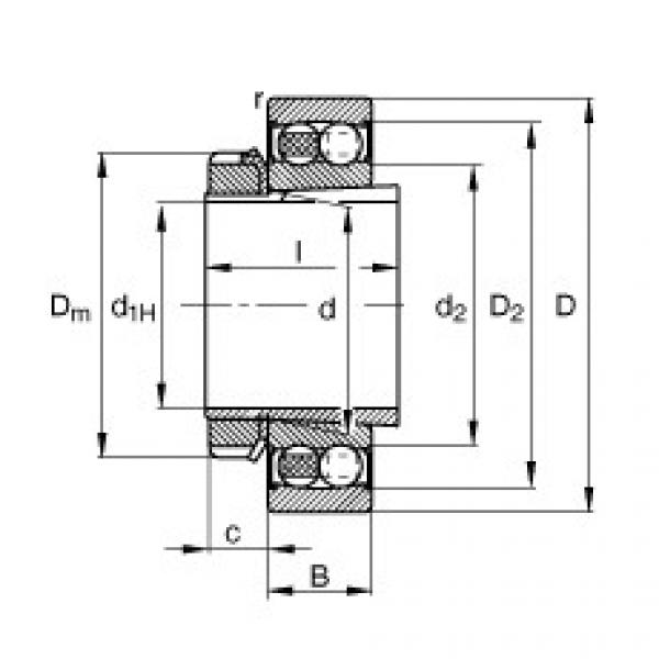 FAG 7218 b mp fag angular contact bearing 90x160x30 Self-aligning ball bearings - 2212-K-2RS-TVH-C3 + H312 #4 image