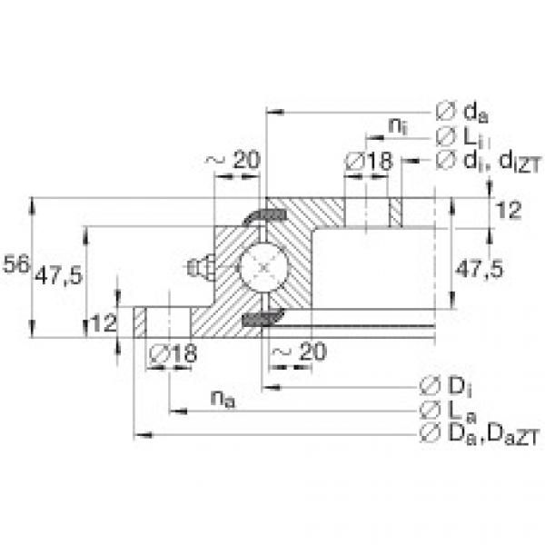 FAG cara menentukan ukuran bearing skf diameter luar 6212 Four point contact bearings - VLU200544 #5 image