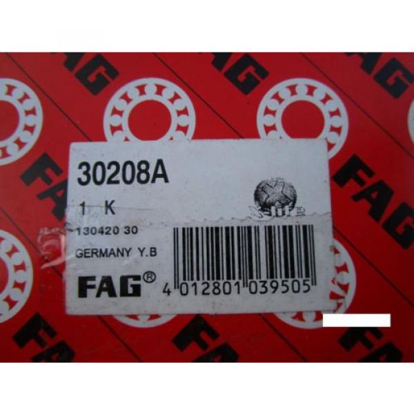 FAG 30208A, Tapered Roller Bearing Cone &amp; Cup Set(=2 KOYO, NTN, NSK, SKF,Timken) #3 image