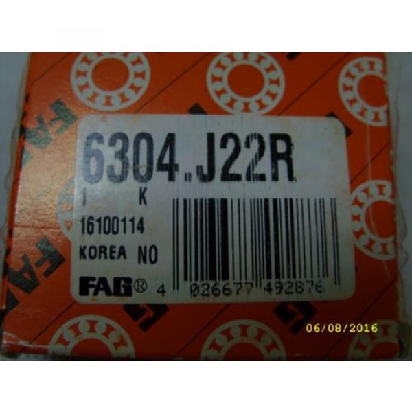 FAG - BALL / ROLLER BEARING - 6304 J22R / 16100114 *NOS* #5 image