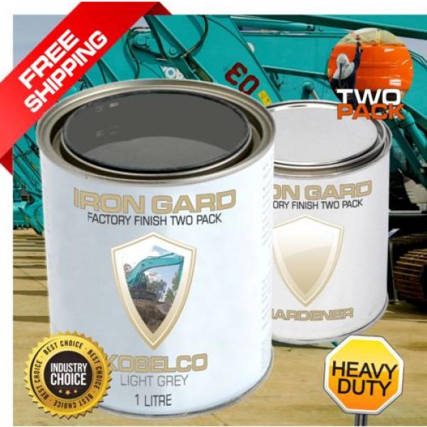 IRON GARD 1L Two Pack Paint KOBELCO LIGHT GREY Excavator Bucket Attach Mini Dig #1 image