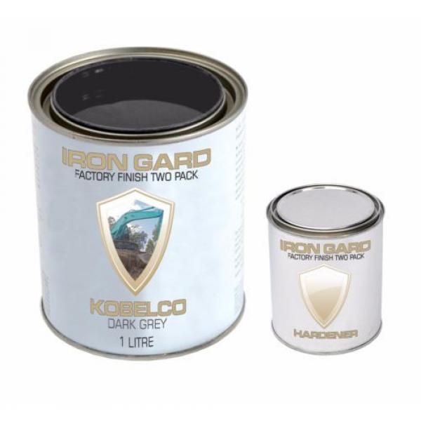 IRON GARD 1L Two Pack Paint KOBELCO DARK GREY Excavator Bucket Attach Mini Dig #2 image