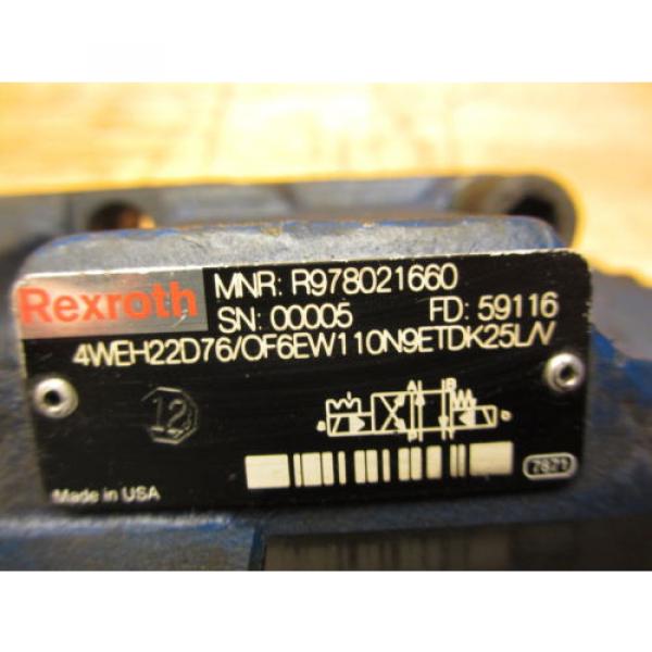 Rexroth 4WEH22D76/OF6EW110N9ETDK25L/V Hydraulic Directional Valve R978021660 #2 image